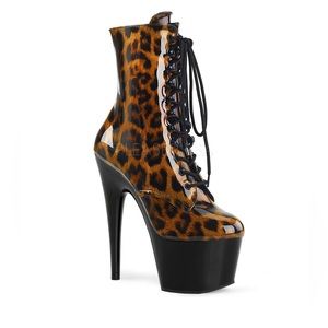 Leopard Adore Pleaser Heels Boots
